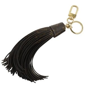 Louis Vuitton Monogram Dark Brown Leather Tassel with Gold Hardware